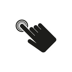 The hand click icon. Cursor symbol. Flat