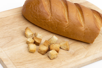 bread on the white background