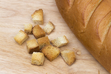 bread on the white background