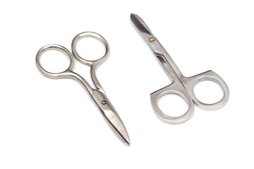 manicure set on the white background