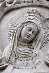 Virgin Mary, house facade in Graz, Austria