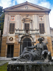 Obraz premium Abandoned Monument inside Villa Albani in Rome, Italy