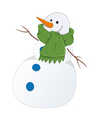 Funny Snowman Vector