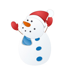 Happy Cartoon Snowman Character