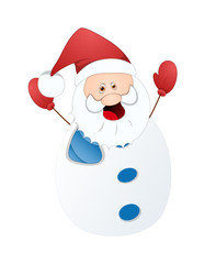 Happy Cute Funny Santa Snowman
