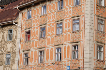 Fototapeta na wymiar Architecture along Hauptplatz main square city of Graz, Austria