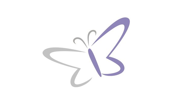 Beautiful butterfly silhouette icon logo vector