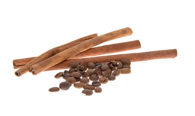 Coffee and Cinnamon. Isolated