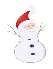 Cute Funny Snowman Santa Character