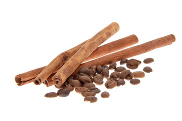 Coffee and Cinnamon. Isolated