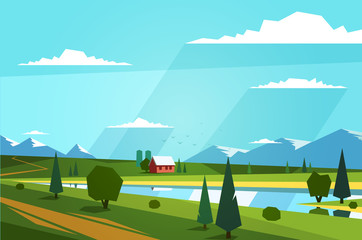 Natural landscape. Vector illustration.