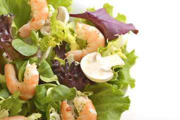 Shrimp and mushroom salad (Detail)