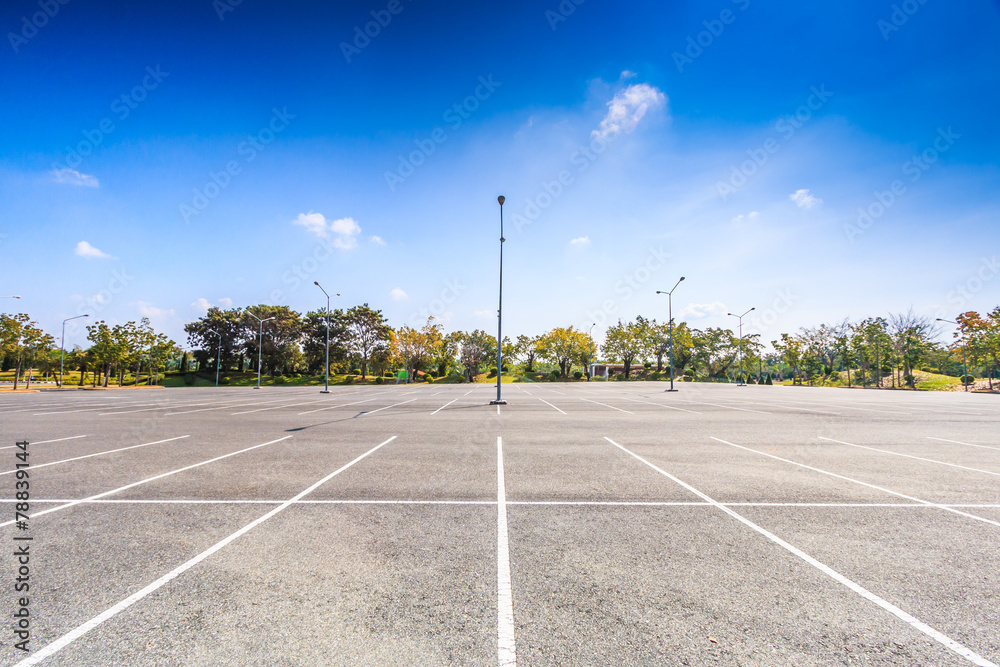 Wall mural Empty parking lot