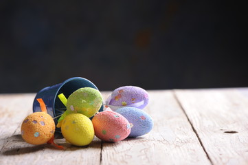 multi colored easter eggs