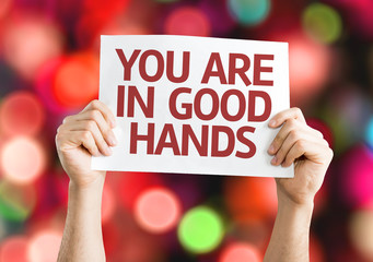 You Are in Good Hands card with colorful background