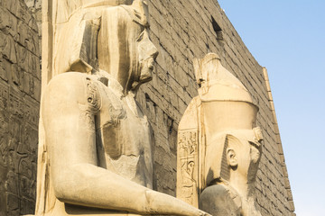 Statues of the entrance of Luxor Temple, Egypt