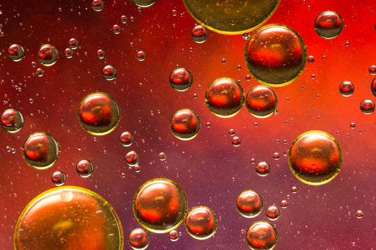 Red, purple and gold oil and water abstract