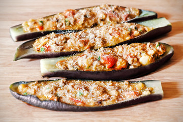 Stuffed eggplant raw