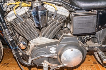 Fototapeta premium Motorcycle engine close-up detail