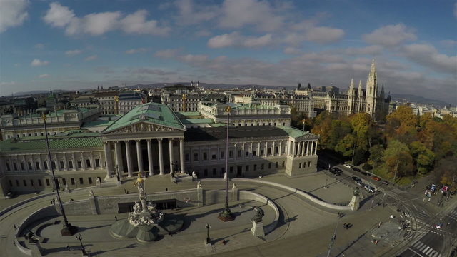 Bird's eye view on Austrian Parliament in Vienna.