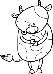 farm cow cartoon coloring page