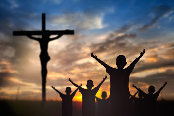 Fototapeta na wymiar Worship Jesus on the Cross