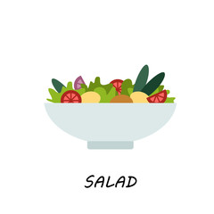 salad in bowl on white background illustration of isolated