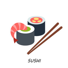 Delicious Sushi Set ,food icons ,Japanese food.