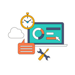 Vector set of flat and colorful concepts on business, finance