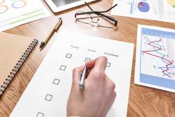 Examination paper on the office desk.