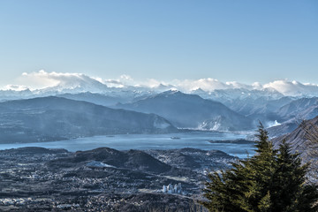 Landscape on the mountains and lake