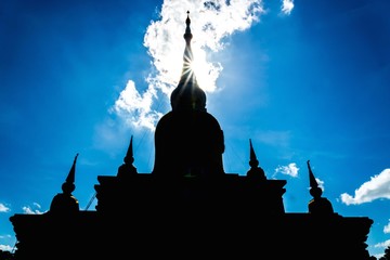 Silhouette Buddha's relics in Thailand, Name is phra tard na dun