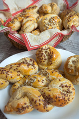 Baked rolls with sesame
