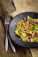 fondue de poireaux et lardons 3