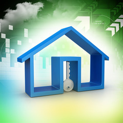 Home and key, house for rent concept