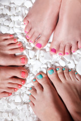 Colorful painted toes