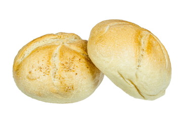 świeże bułki na białym tle