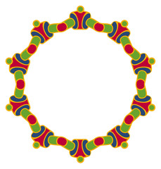 Multicolored round frame