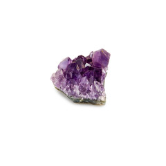 stone amethyst on white background closeup