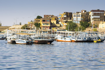 Fototapeta na wymiar Pier on the lake Nasser (Egypt)