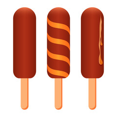 Vector set of chocolate ice cream