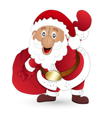 Happy Santa Claus with Gift Bag
