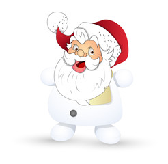 Happy Santa Face on Snowman