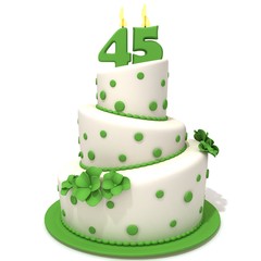 Birthday cake with number forty five
