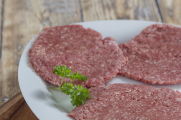 Homemade hamburger patties