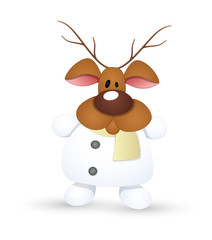Fototapeta na wymiar Reindeer Snowman Character