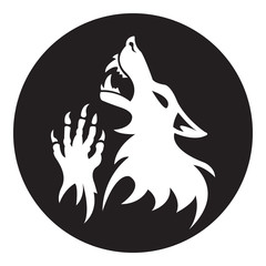 Vector werewolf stencil. Black-White color.