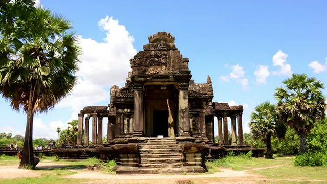 Time Lapse of Small Side Temple in Main Temple Complex - Angkor Wat Cambodia