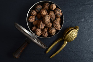 Walnuts and a nutcracker