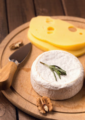 Soft cheese on plate